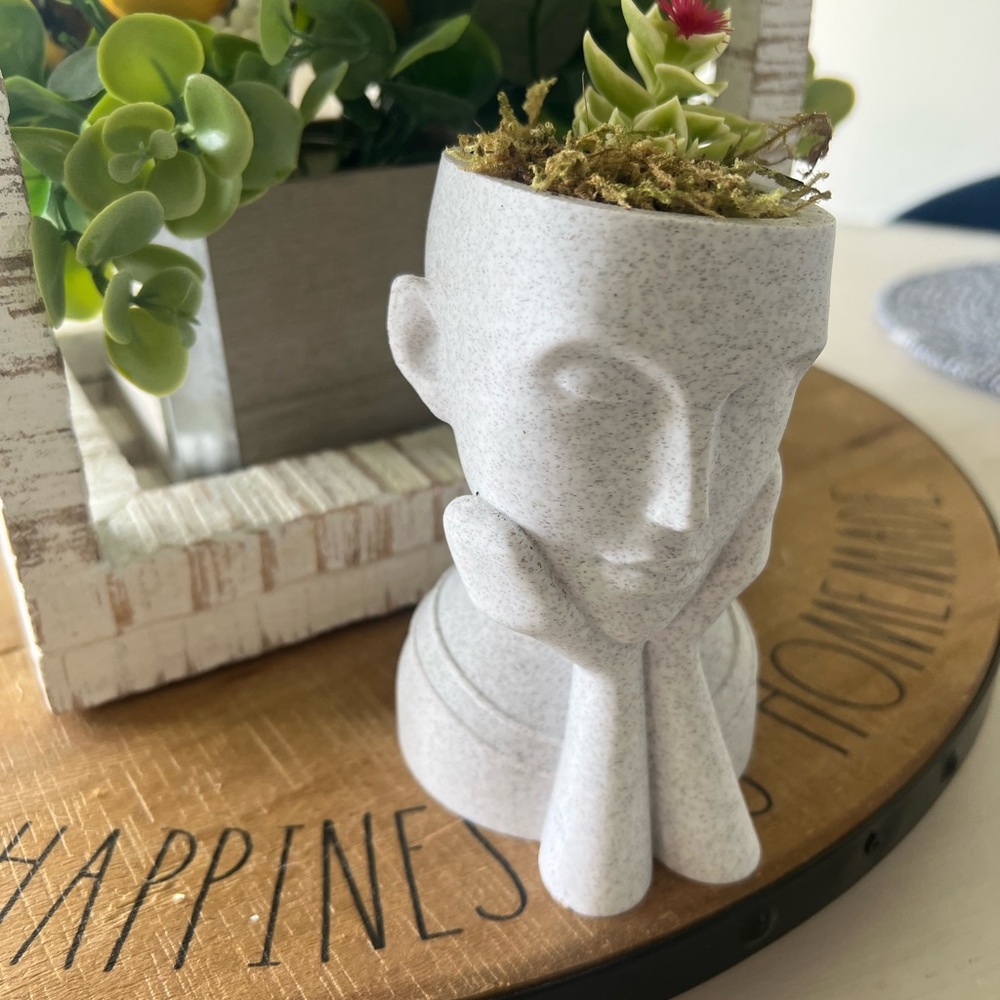 Face planter flower pot